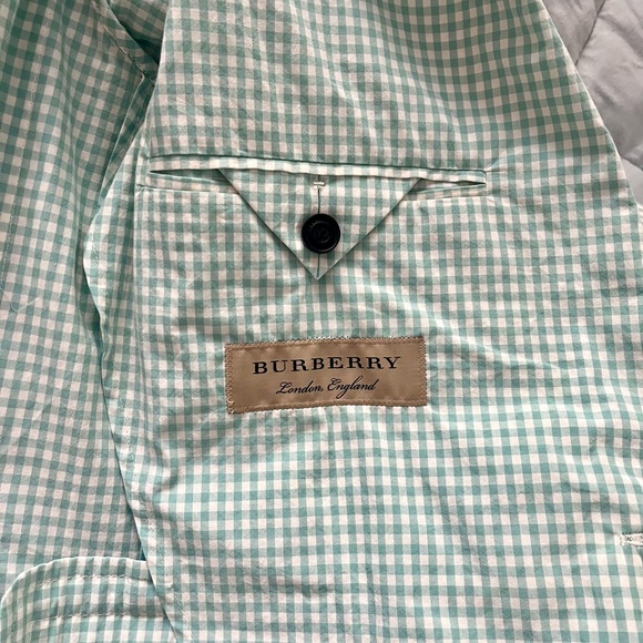 Burberry Serpentine Slim Fit Gingham Cotton Tailored Blazer NWT - Picture 13 of 13